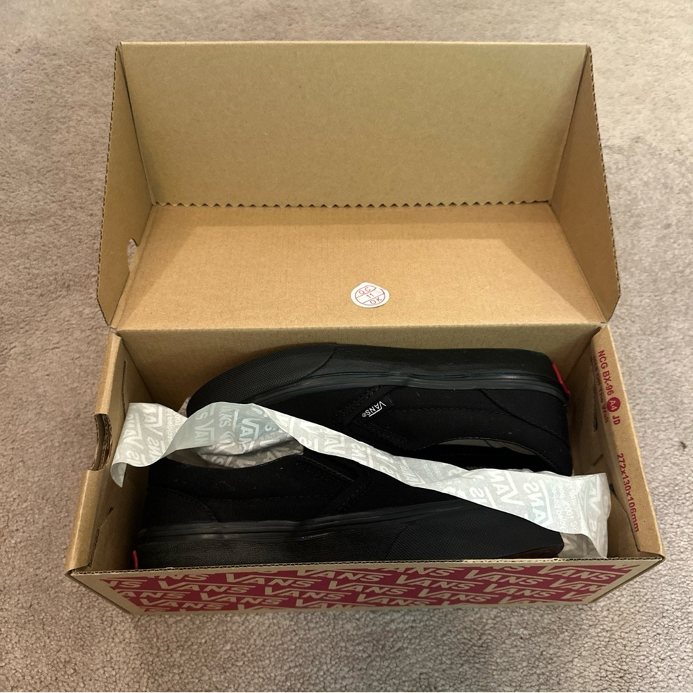 Vans Little Kids Classic Black Slip-On Shoes Kids Size 2